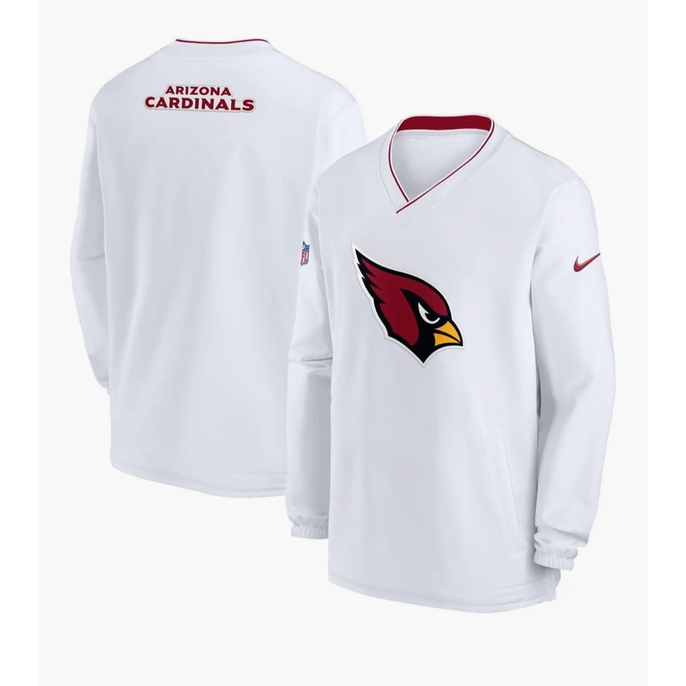 Nike White Arizona Cardinals 2023/24 Sideline Repel V-Neck Pullover Windshirt